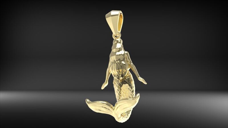 Mermaid pendant  3D print model_23