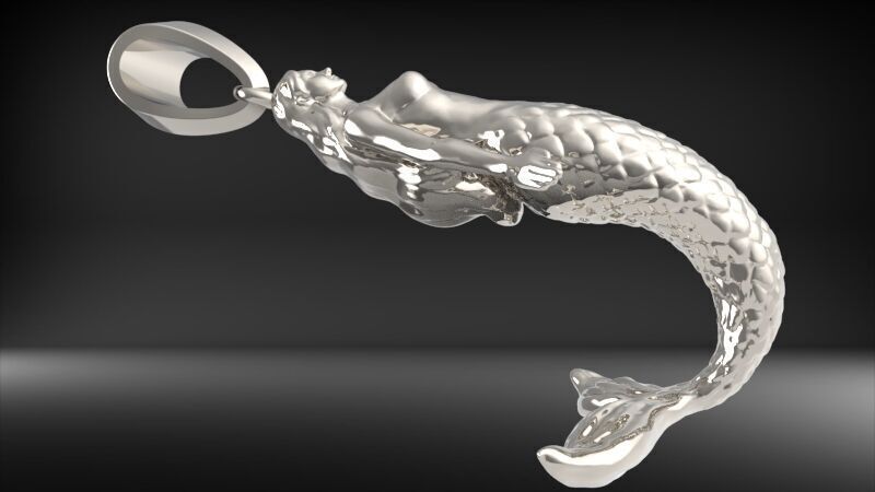 Mermaid pendant  3D print model_30