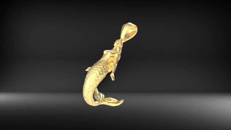 Mermaid pendant  3D print model_28