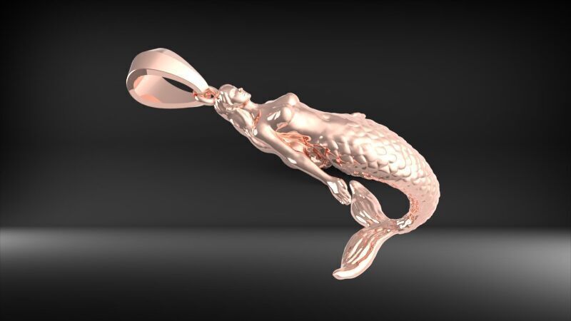 Mermaid pendant  3D print model_19