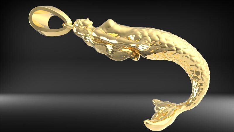 Mermaid pendant  3D print model_29
