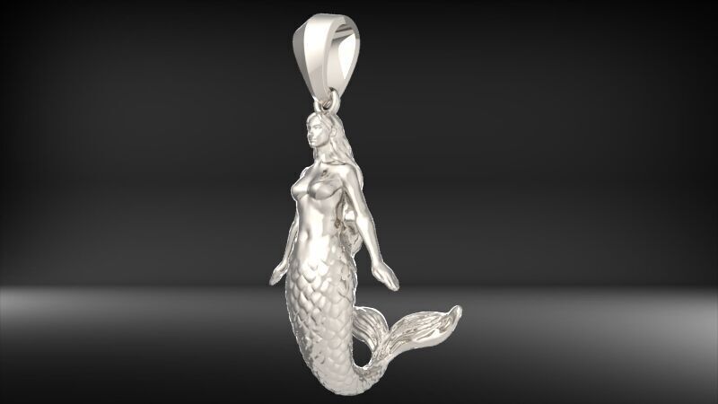 Mermaid pendant  3D print model_1