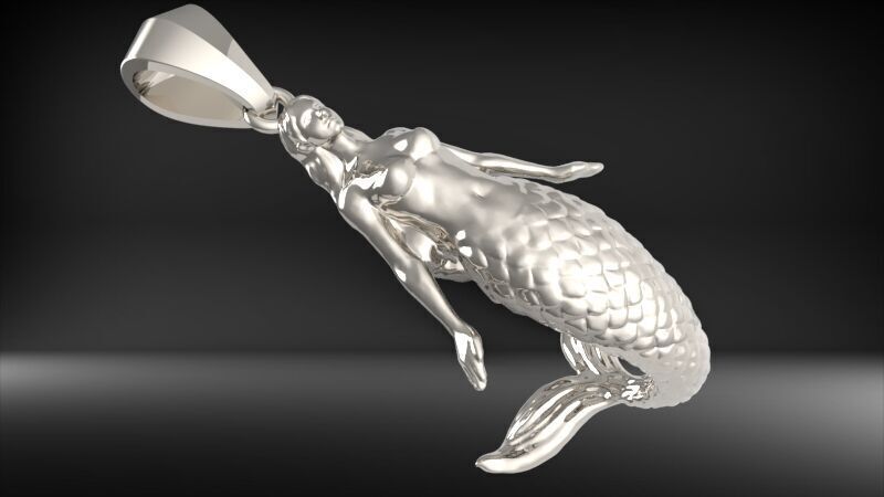 Mermaid pendant  3D print model_31