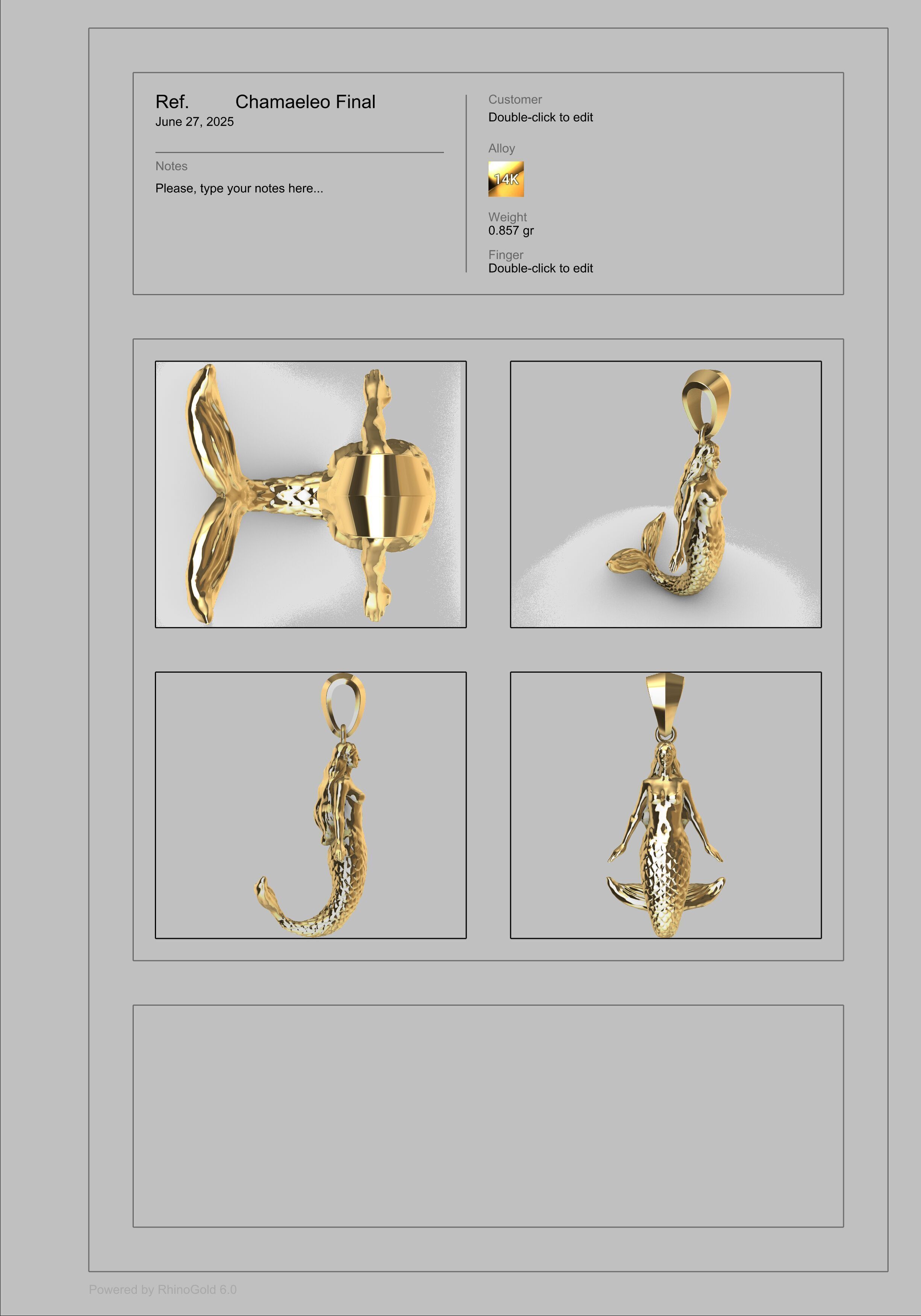 Mermaid pendant  3D print model_41