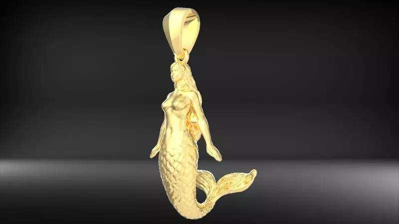 Mermaid pendant  3D print model_0