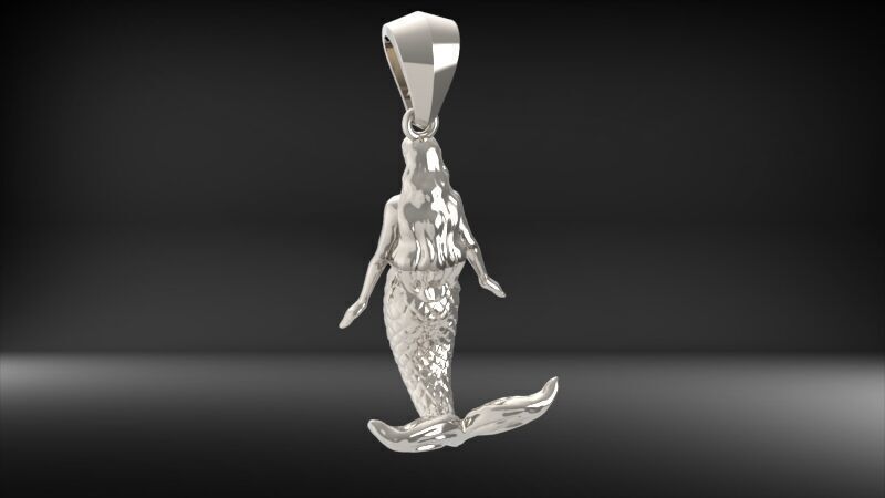 Mermaid pendant  3D print model_15
