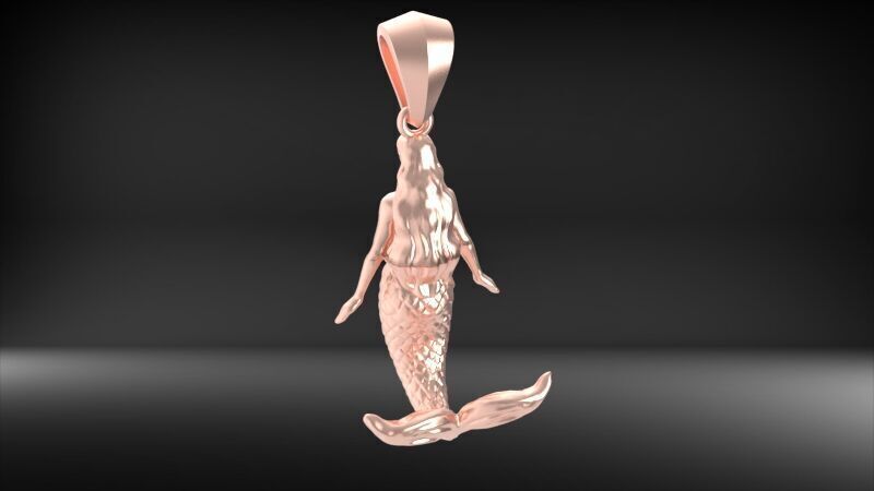 Mermaid pendant  3D print model_16