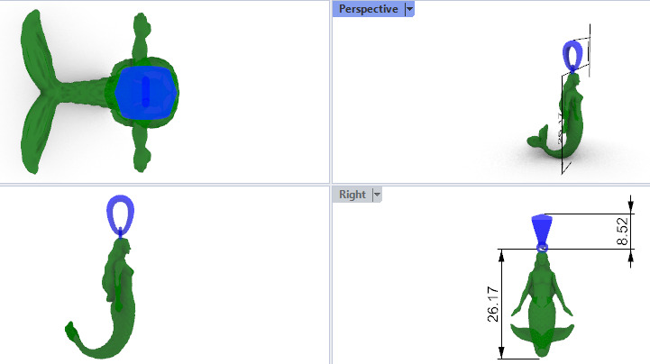 Mermaid pendant  3D print model_36