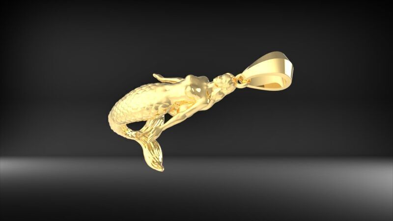 Mermaid pendant  3D print model_26