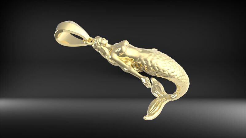 Mermaid pendant  3D print model_20