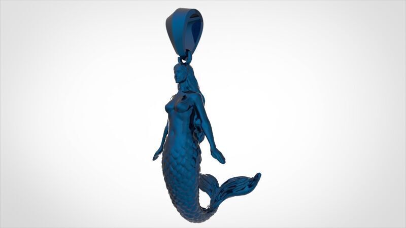 Mermaid pendant  3D print model_5