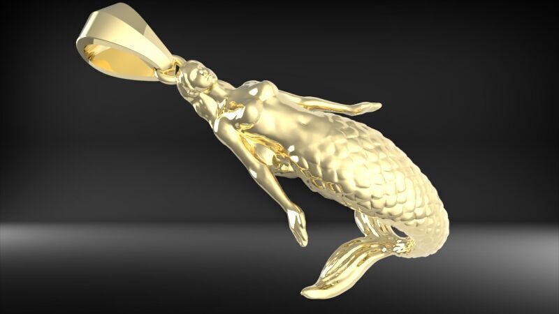 Mermaid pendant  3D print model_32