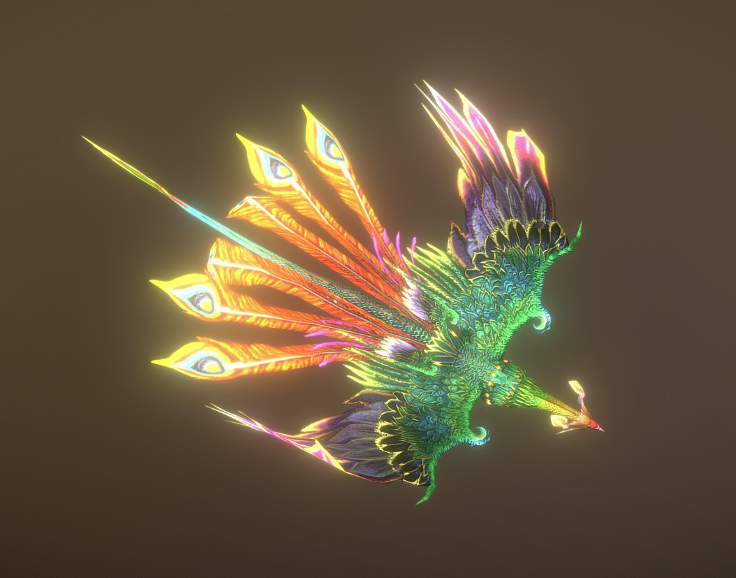 The phoenix bird Low-poly 3D model_26