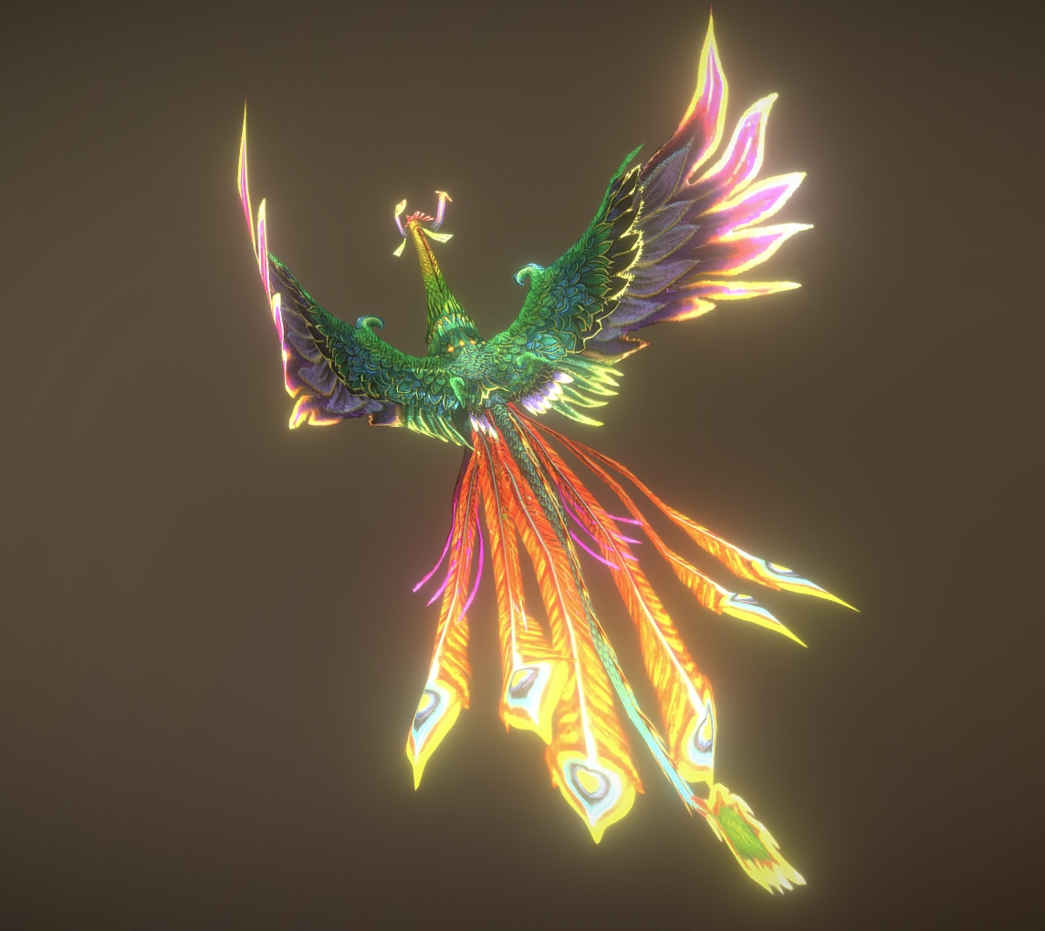 The phoenix bird Low-poly 3D model_20