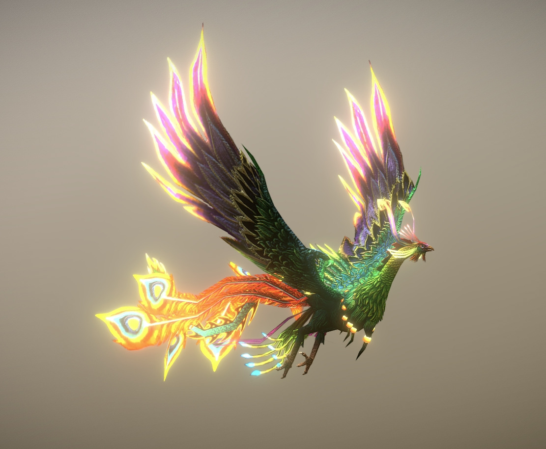 The phoenix bird Low-poly 3D model_28