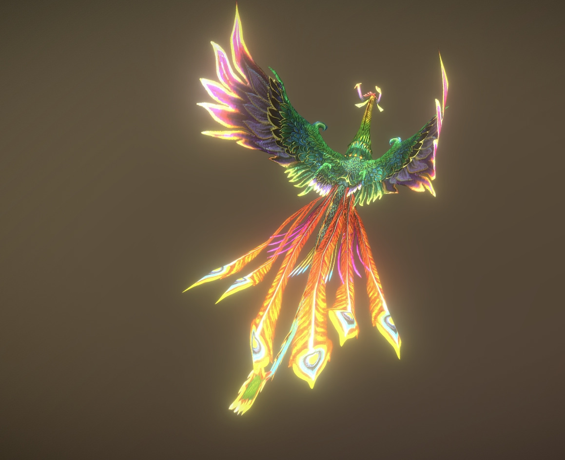 The phoenix bird Low-poly 3D model_1