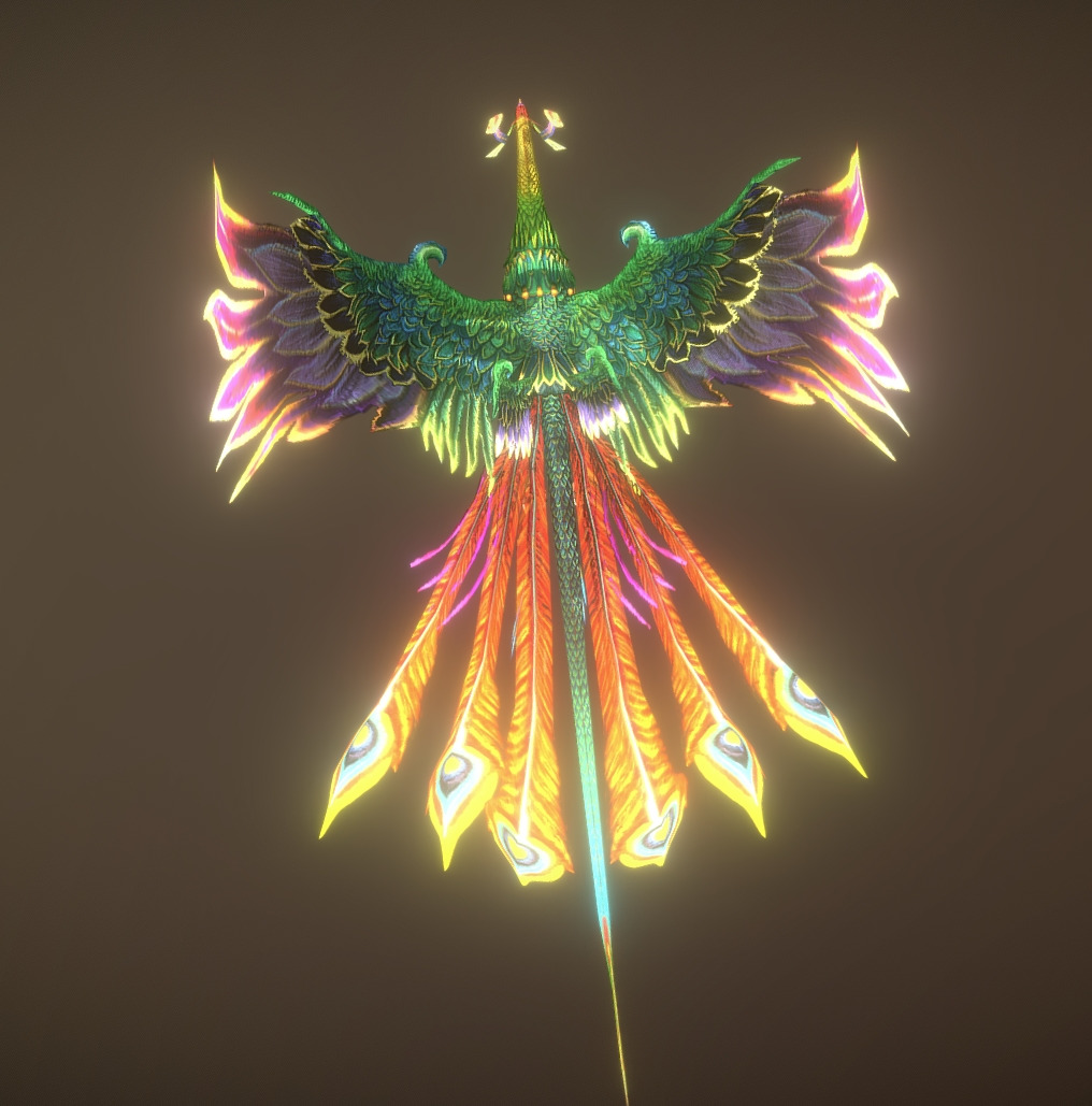The phoenix bird Low-poly 3D model_21