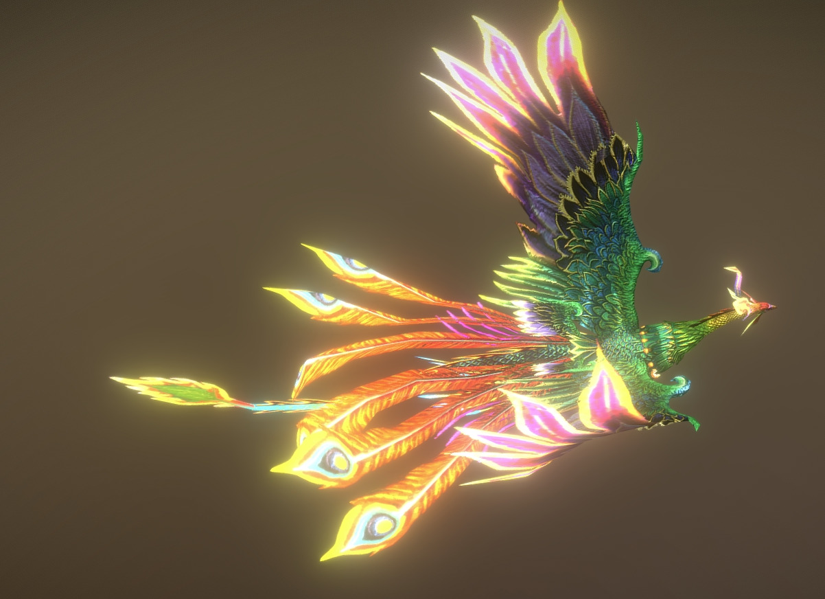 The phoenix bird Low-poly 3D model_22