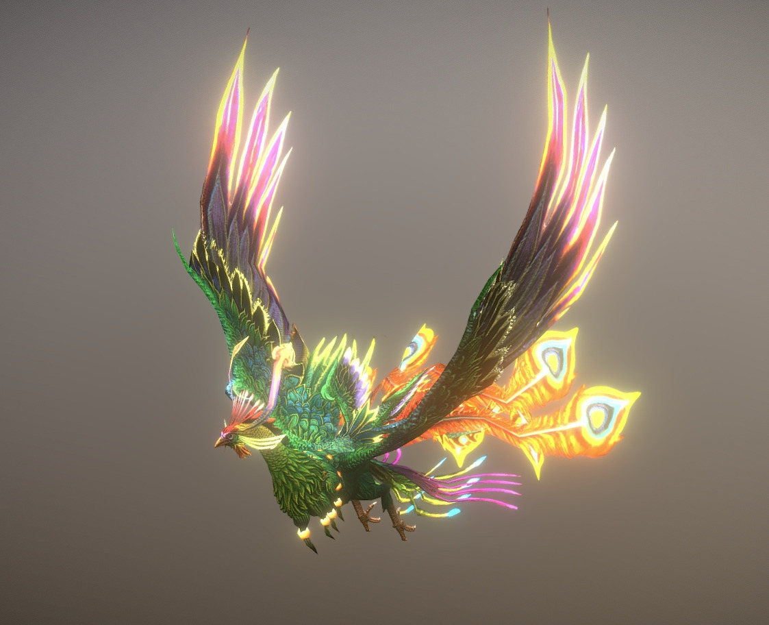 The phoenix bird Low-poly 3D model_2