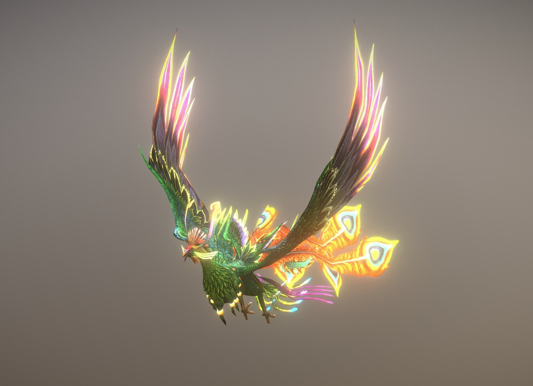 The phoenix bird Low-poly 3D model_14