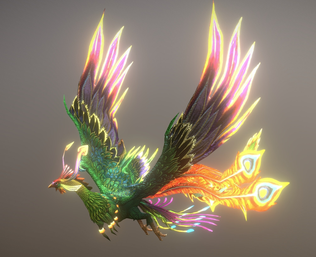 The phoenix bird Low-poly 3D model_15
