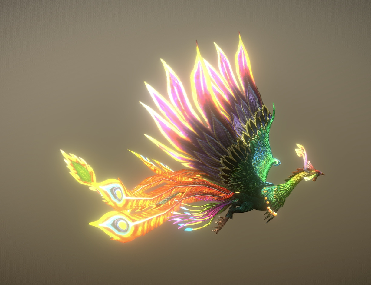 The phoenix bird Low-poly 3D model_23