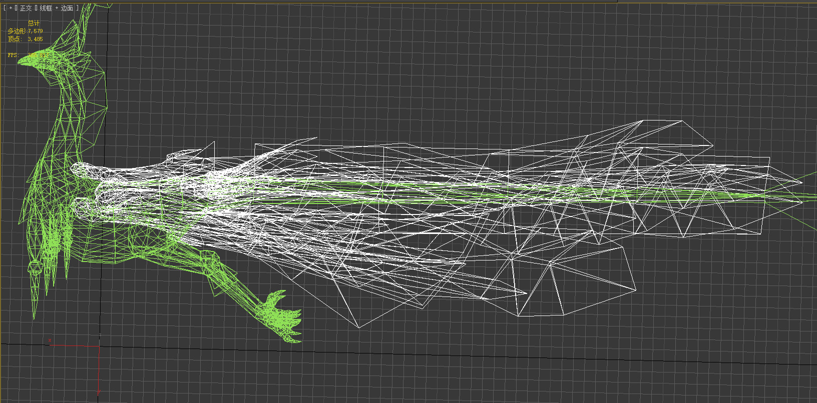 The phoenix bird Low-poly 3D model_3