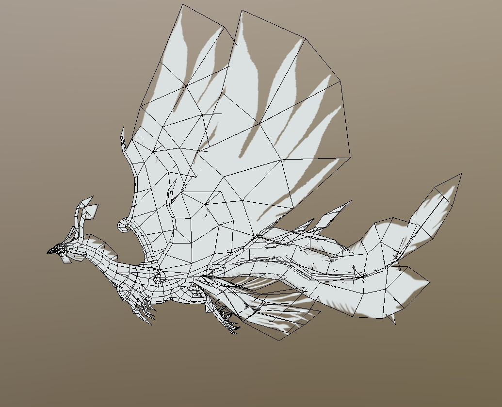 The phoenix bird Low-poly 3D model_37