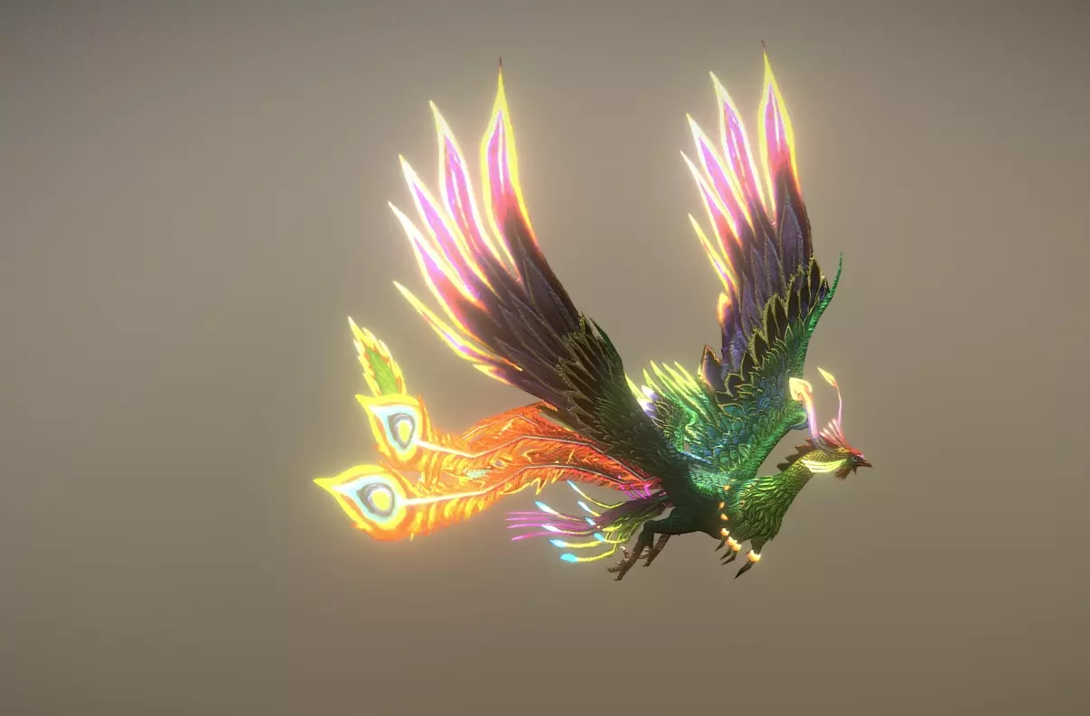 The phoenix bird Low-poly 3D model_0