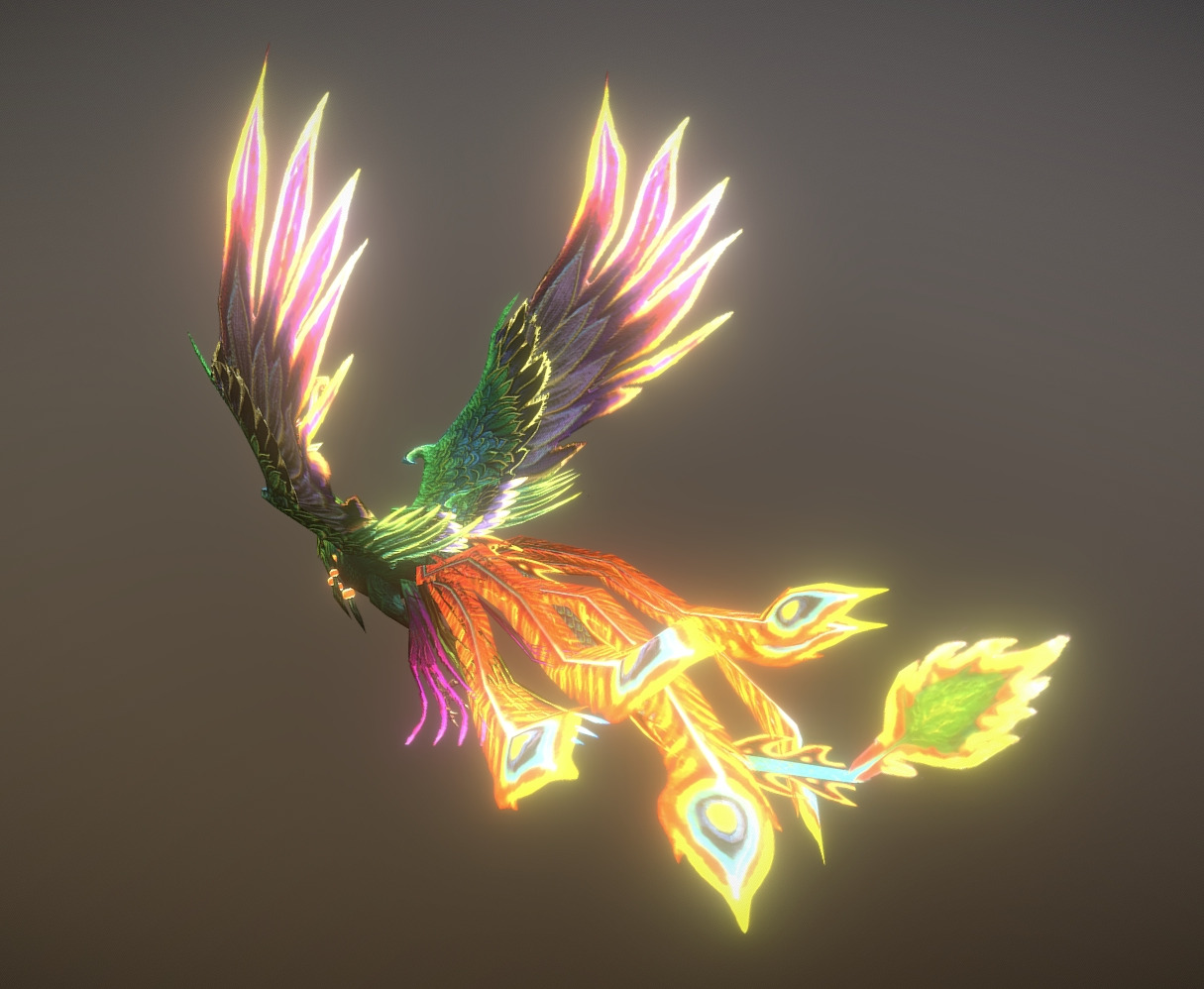 The phoenix bird Low-poly 3D model_19