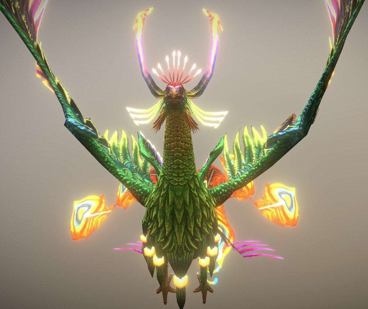 The phoenix bird Low-poly 3D model_29