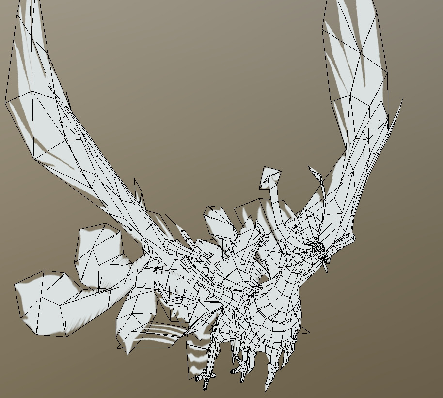 The phoenix bird Low-poly 3D model_35