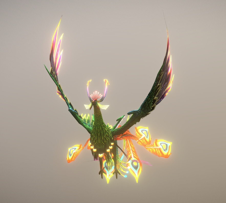 The phoenix bird Low-poly 3D model_25