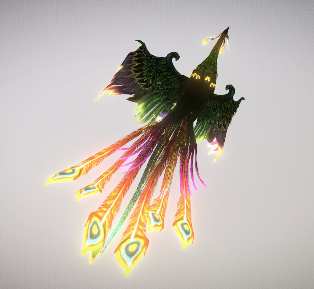 The phoenix bird Low-poly 3D model_24