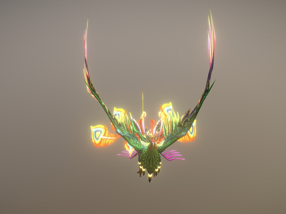 The phoenix bird Low-poly 3D model_13