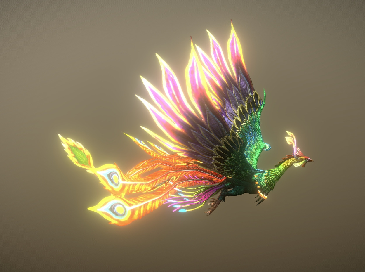 The phoenix bird Low-poly 3D model_27