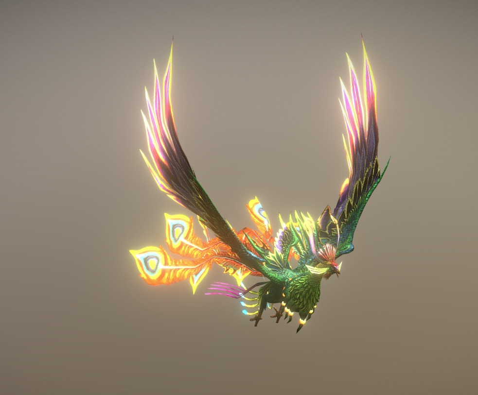 The phoenix bird Low-poly 3D model_12