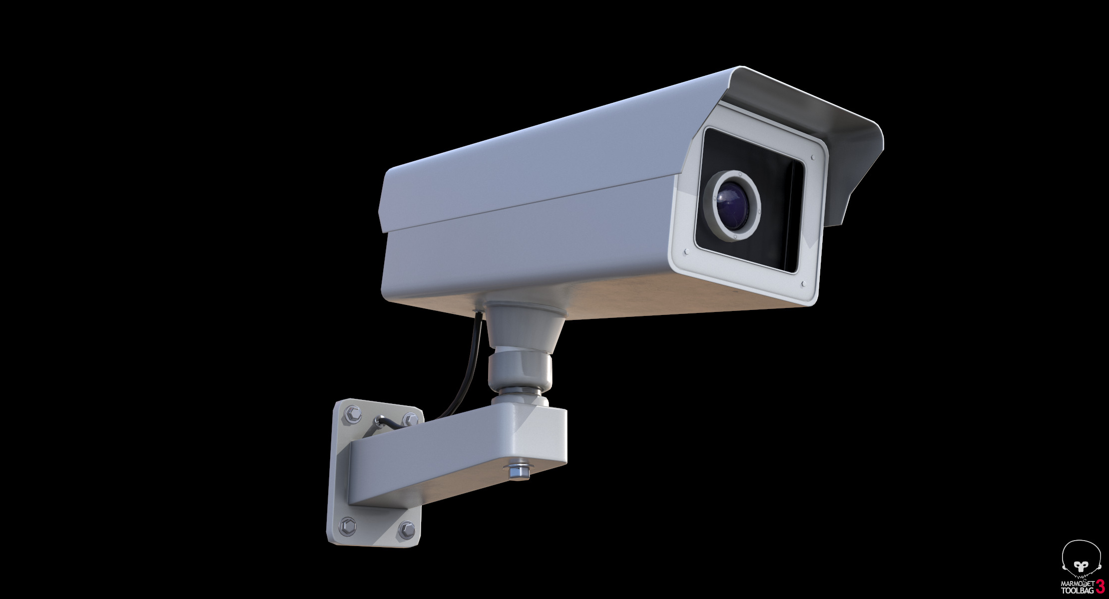 Low Poly PBR Security Camera Low-poly 3D model_11