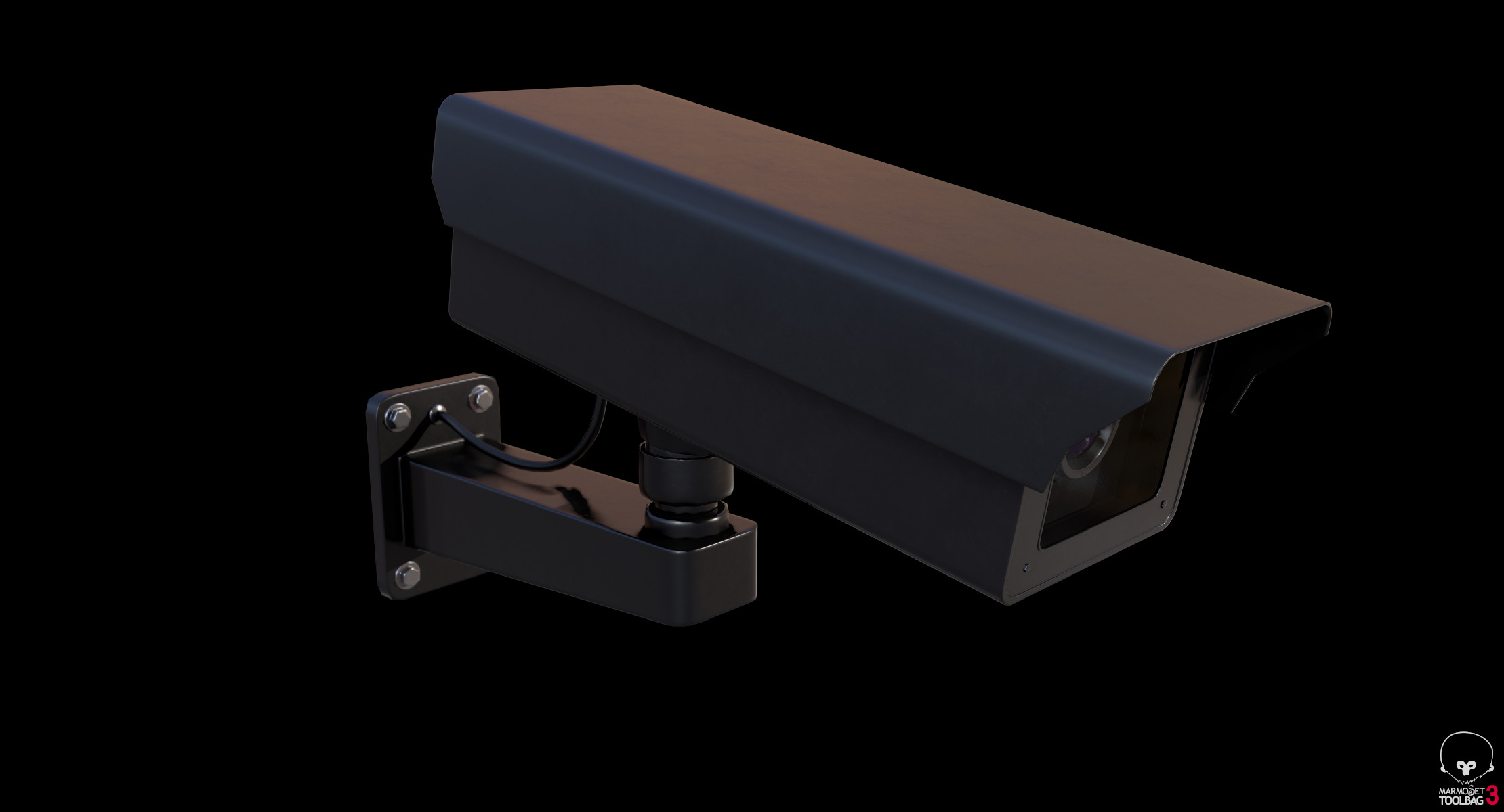 Low Poly PBR Security Camera Low-poly 3D model_12