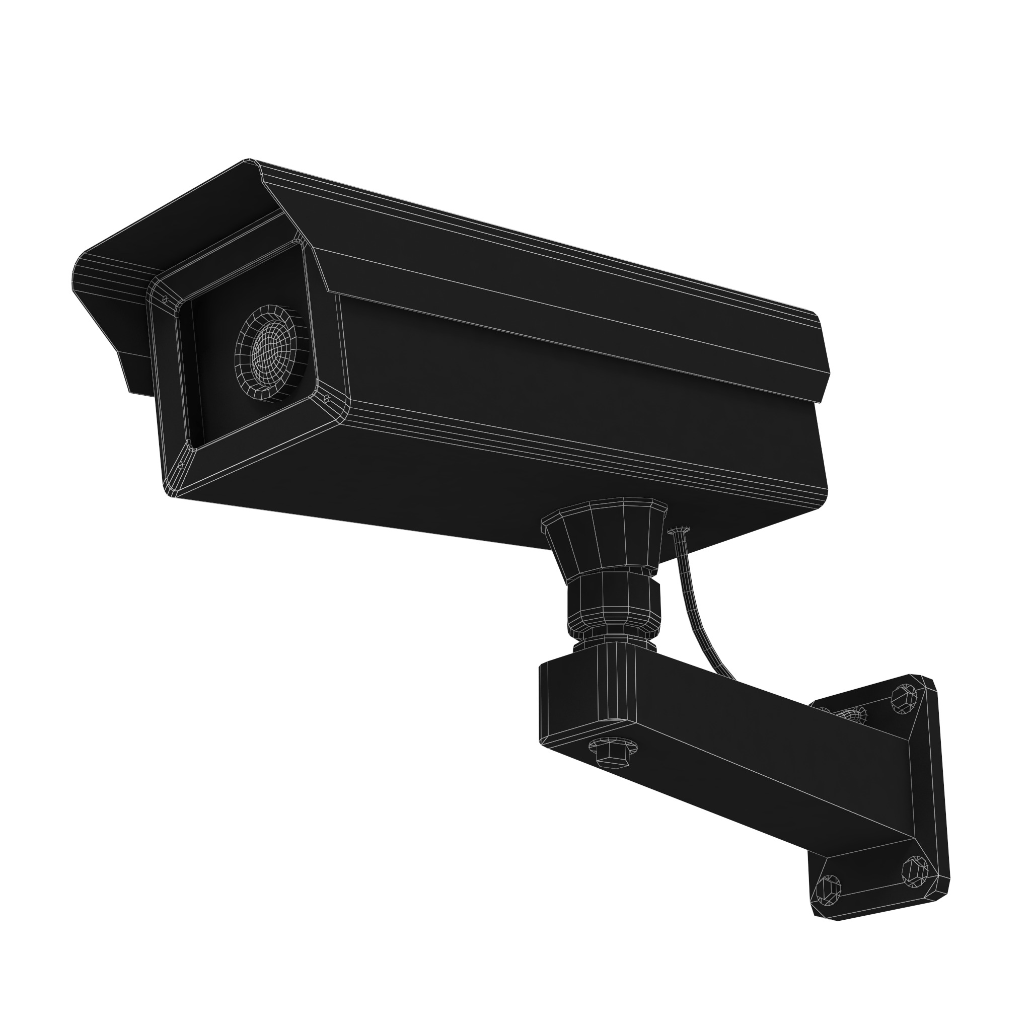 Low Poly PBR Security Camera Low-poly 3D model_9