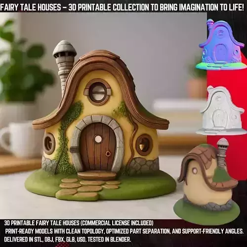 Fairytale Mushroom Roofed Stone House