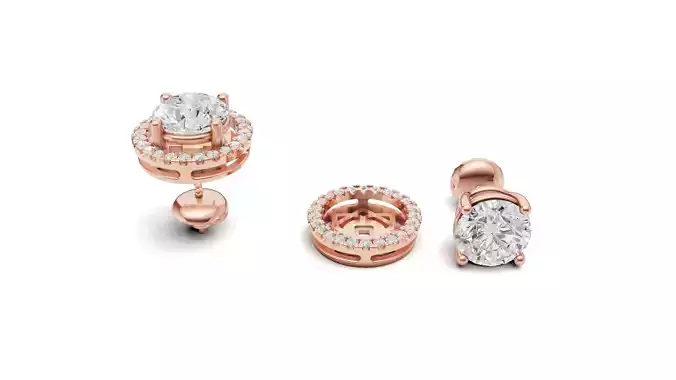 Detachable Diamond Stud Earrings
