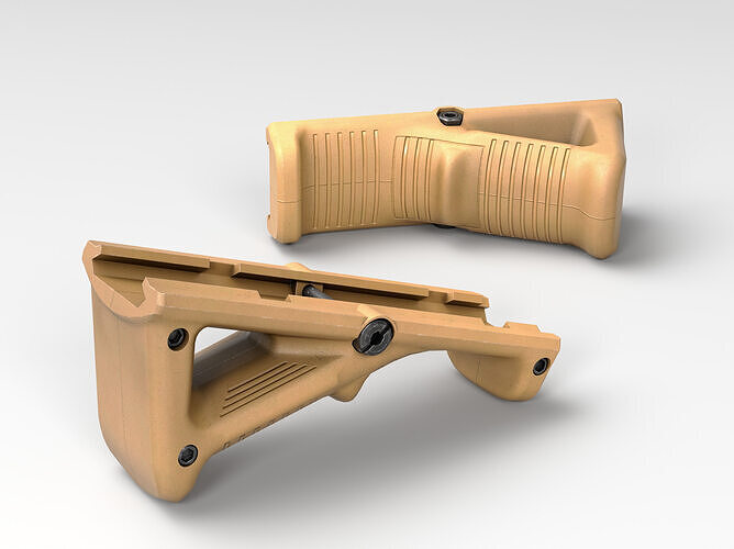 Magpul AFG-2 Angled Fore Grip FDE Low-poly 3D model