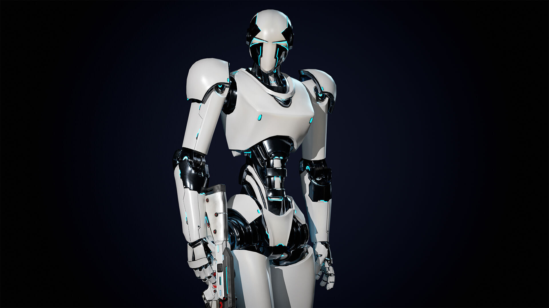 Robot 2 Low-poly 3D model_2