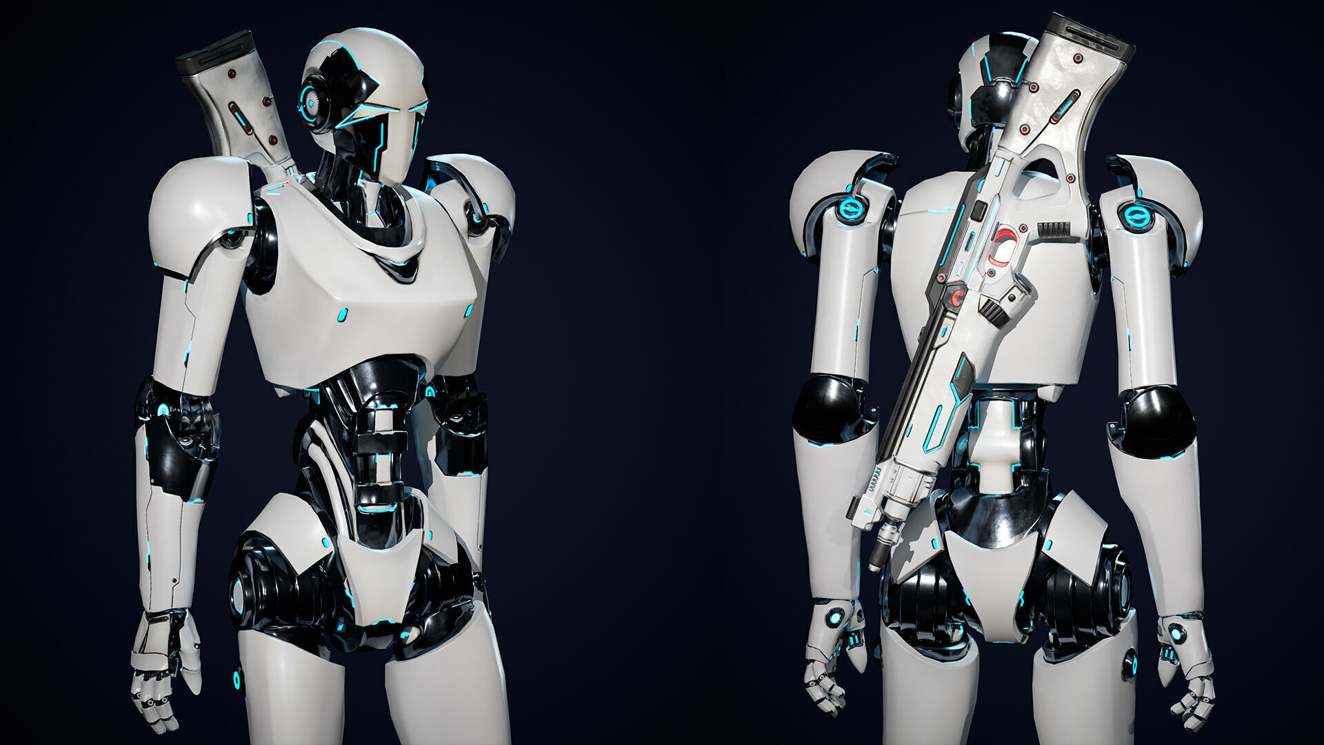 Robot 2 Low-poly 3D model_3