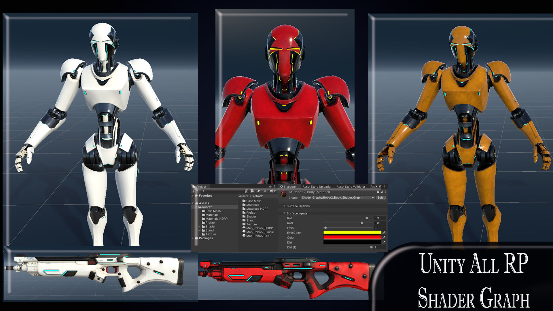 Robot 2 Low-poly 3D model_8