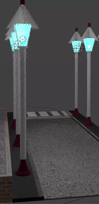 lampadaire-scandinave-neon-bleu-design-blanc-bordeaux Low-poly 3D model_0