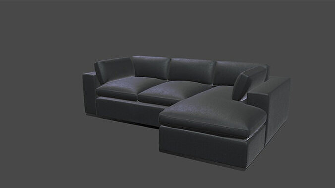 Sofa L Shape Low-poly 3D model