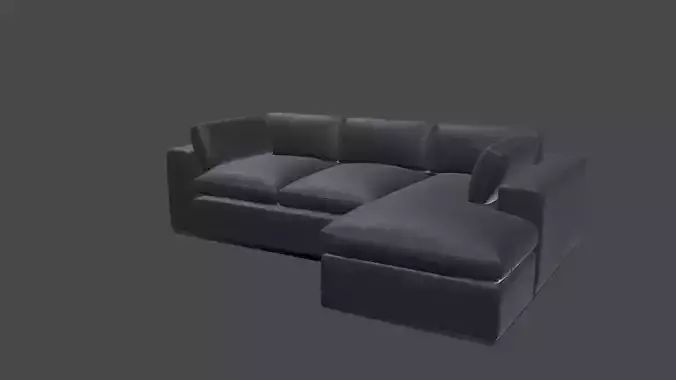 Sofa L Shape Low-poly 3D model