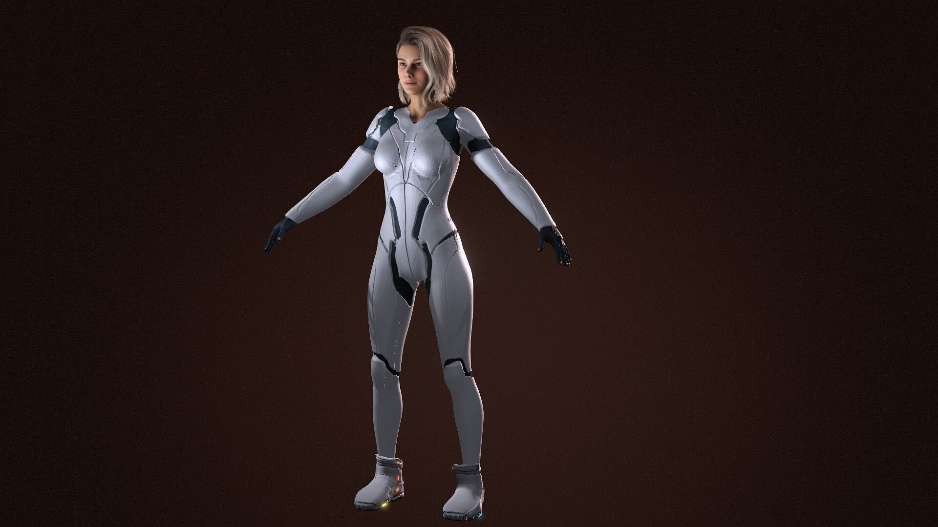 Fiction Girl Low-poly 3D model_2